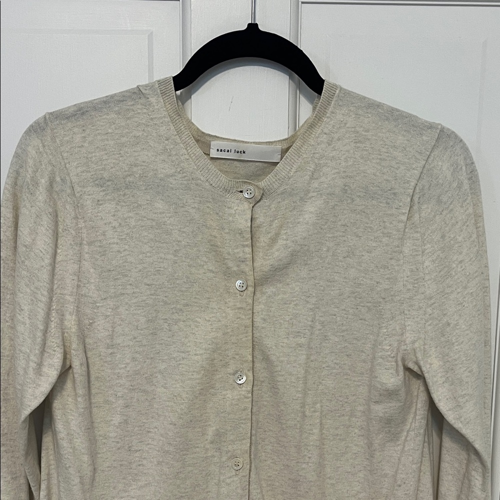 Sacai Luck Neutral Beige Cardigan Sweater